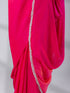 Spring Pink Ombre Saree with Pearl Lace and Blouse Fabric