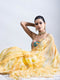 Hand Painted Green Yellow Sparkle Organza Saree with Lace & Blouse Fabric