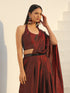 Pre-draped Rosewood Pleated Pant Style Saree