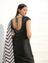 SET | BOLD Chevron & Black Satin Saree +Sequin Cap Sleeve Blouse