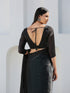 Blouse - Raven Black Organza V Neck