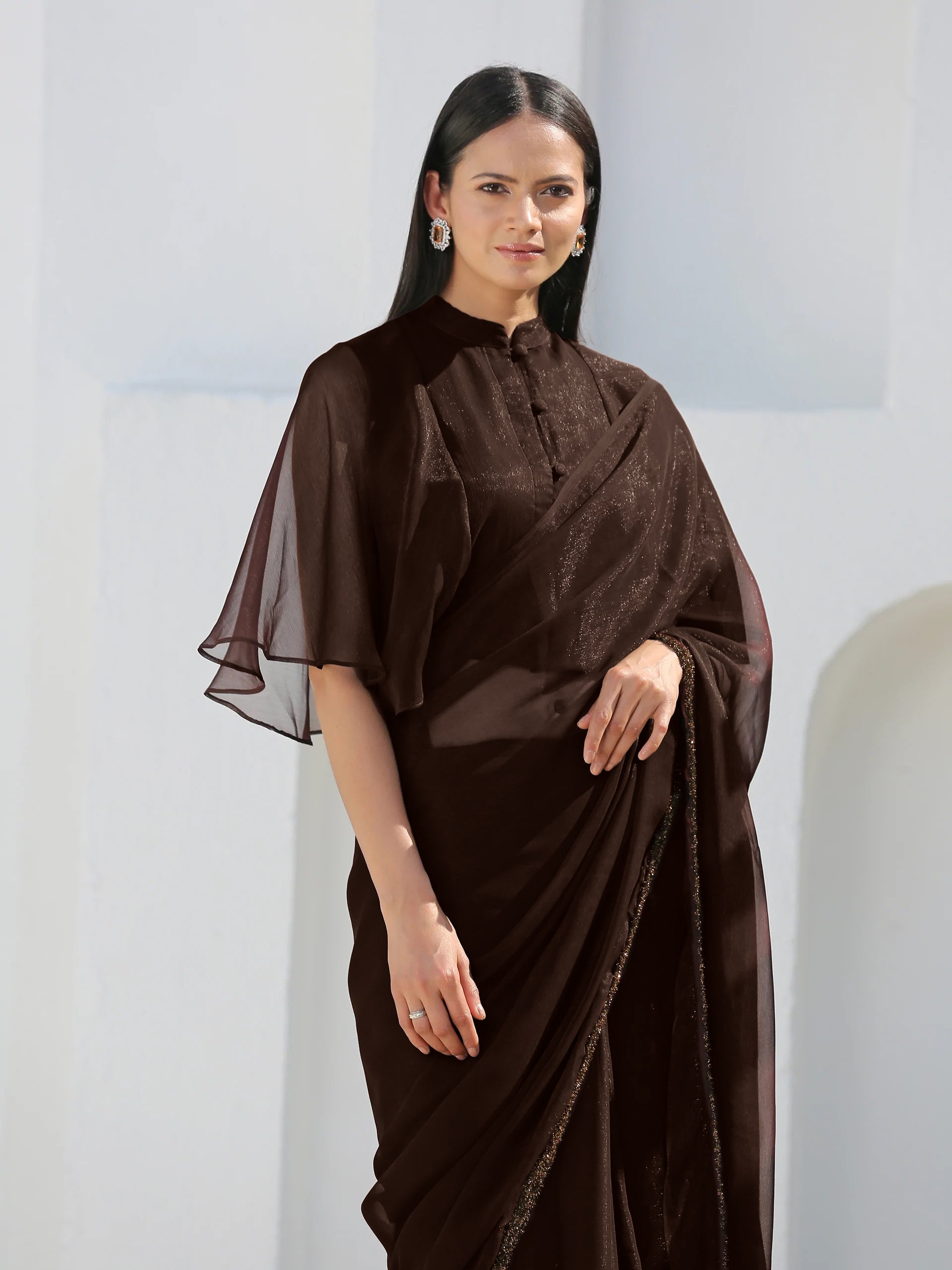 Chocolate Shimmer Saree