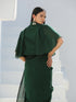 SET | Lush Green Shimmer Saree + Blouse + Belt