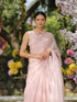 SET | Pink Champagne Saree With Blouse - 2 Piece