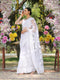 Angel White Net Saree with Embroidery & Scalloping