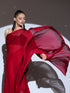 Red Desire Organza Saree with Lace