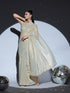 Pistachio Gold Chiffon Saree with Lace