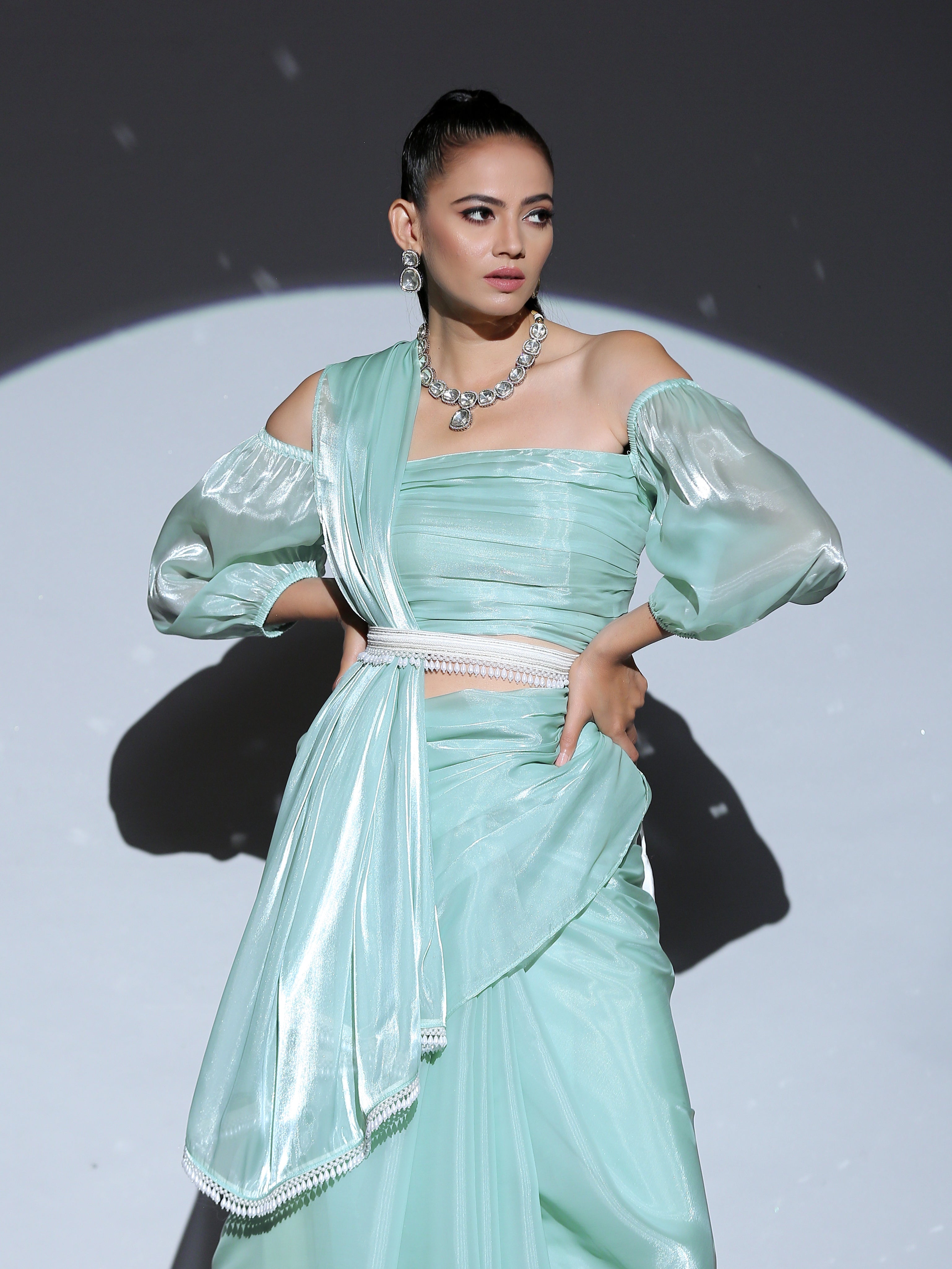 Belt - White Belt with Drop Pearls