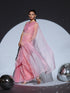 Pink Sparkle Organza Saree with Beaded Lace