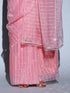 Pink Sparkle Organza Saree with Beaded Lace