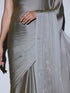 Jaguar Butter Chiffon Saree with Cosmic Stripes