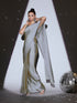 Jaguar Butter Chiffon Saree with Cosmic Stripes