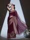 Sinful Burgundy Chiffon with Gold Border