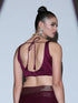 Blouse - Burgundy Wine satin Square Neck