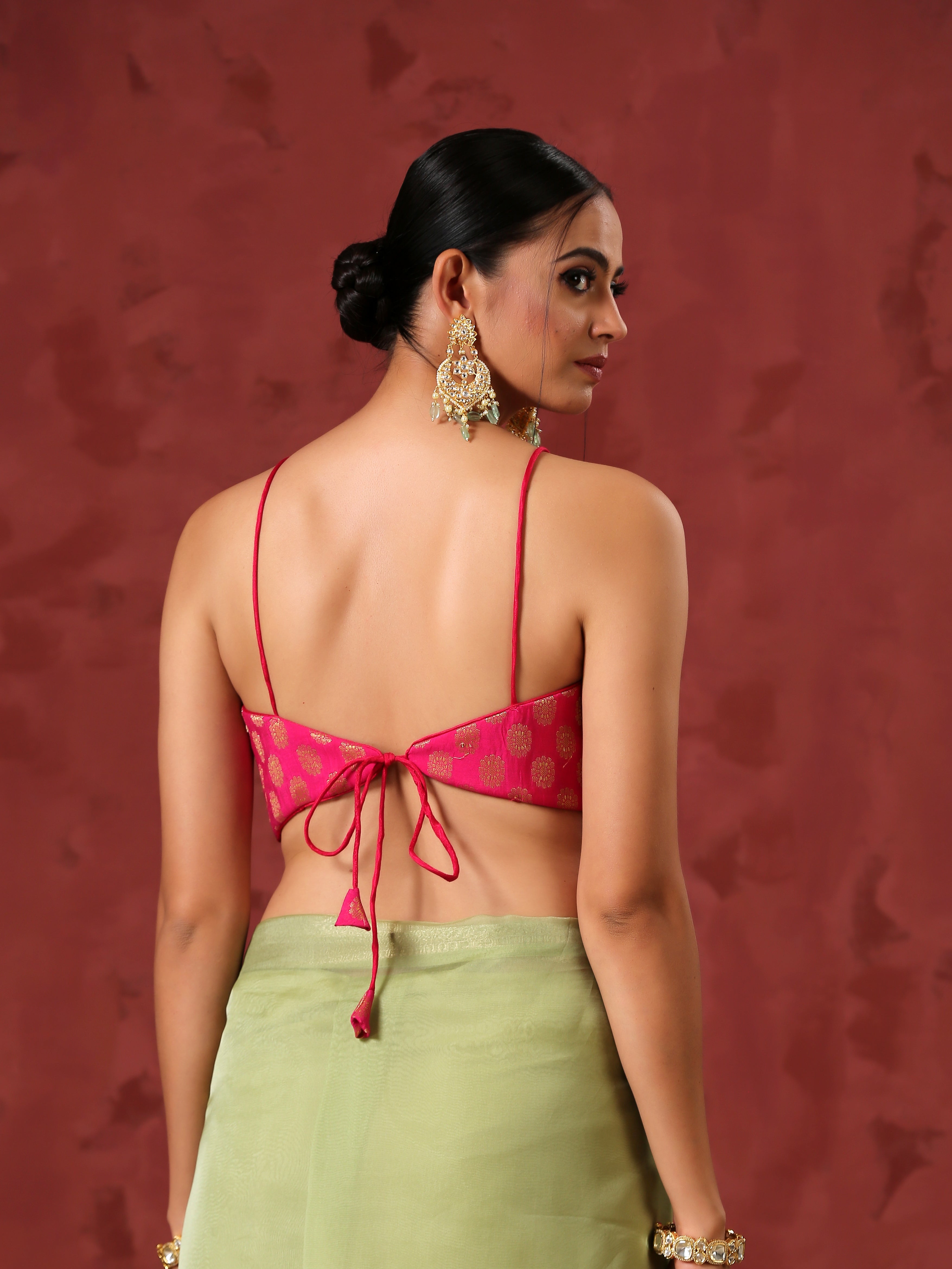 Blouse - Pink Brocade