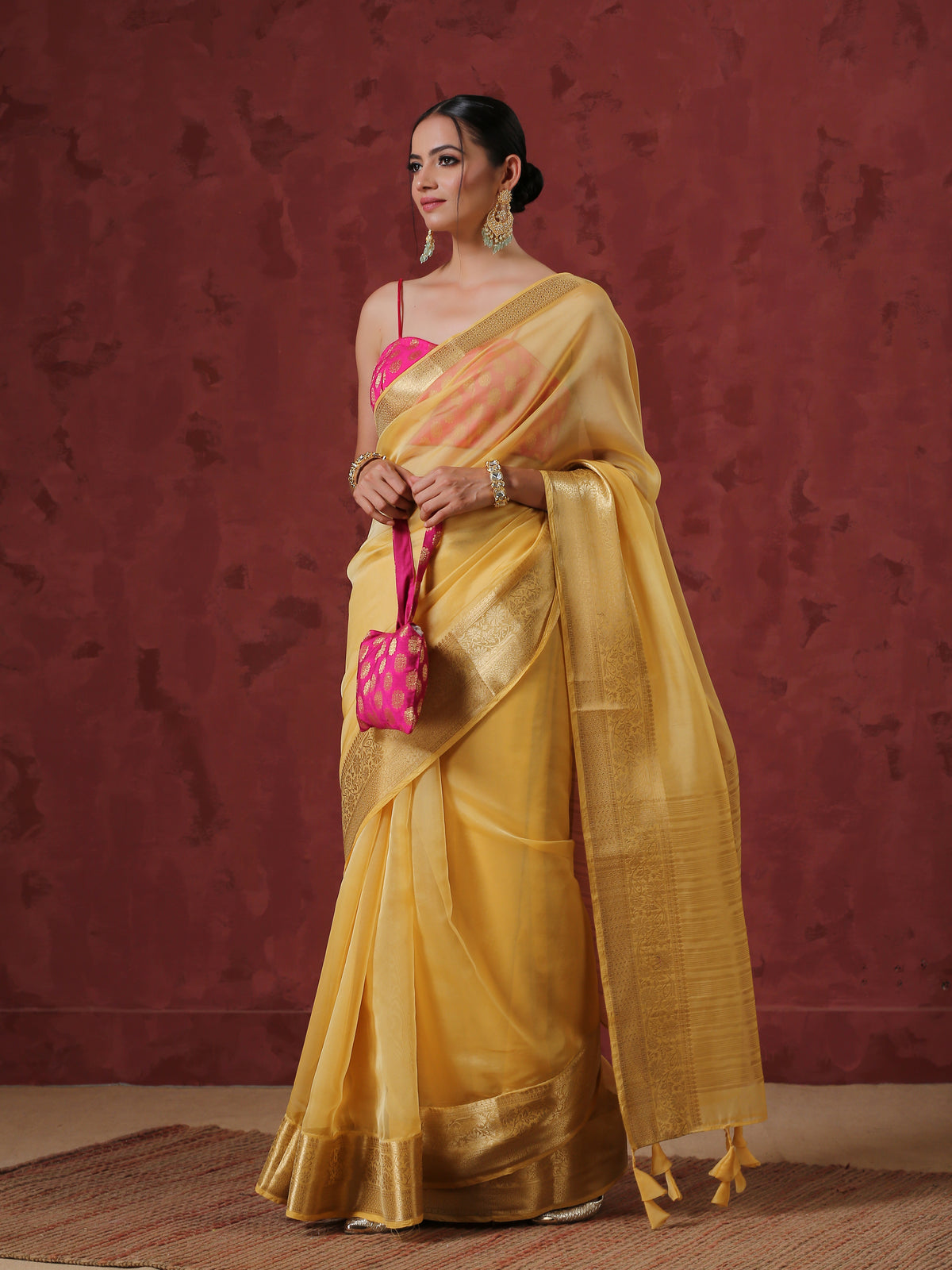 Tuscan sun organza saree with border