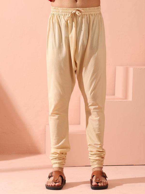 Cream Cotton Churidar Pyjama