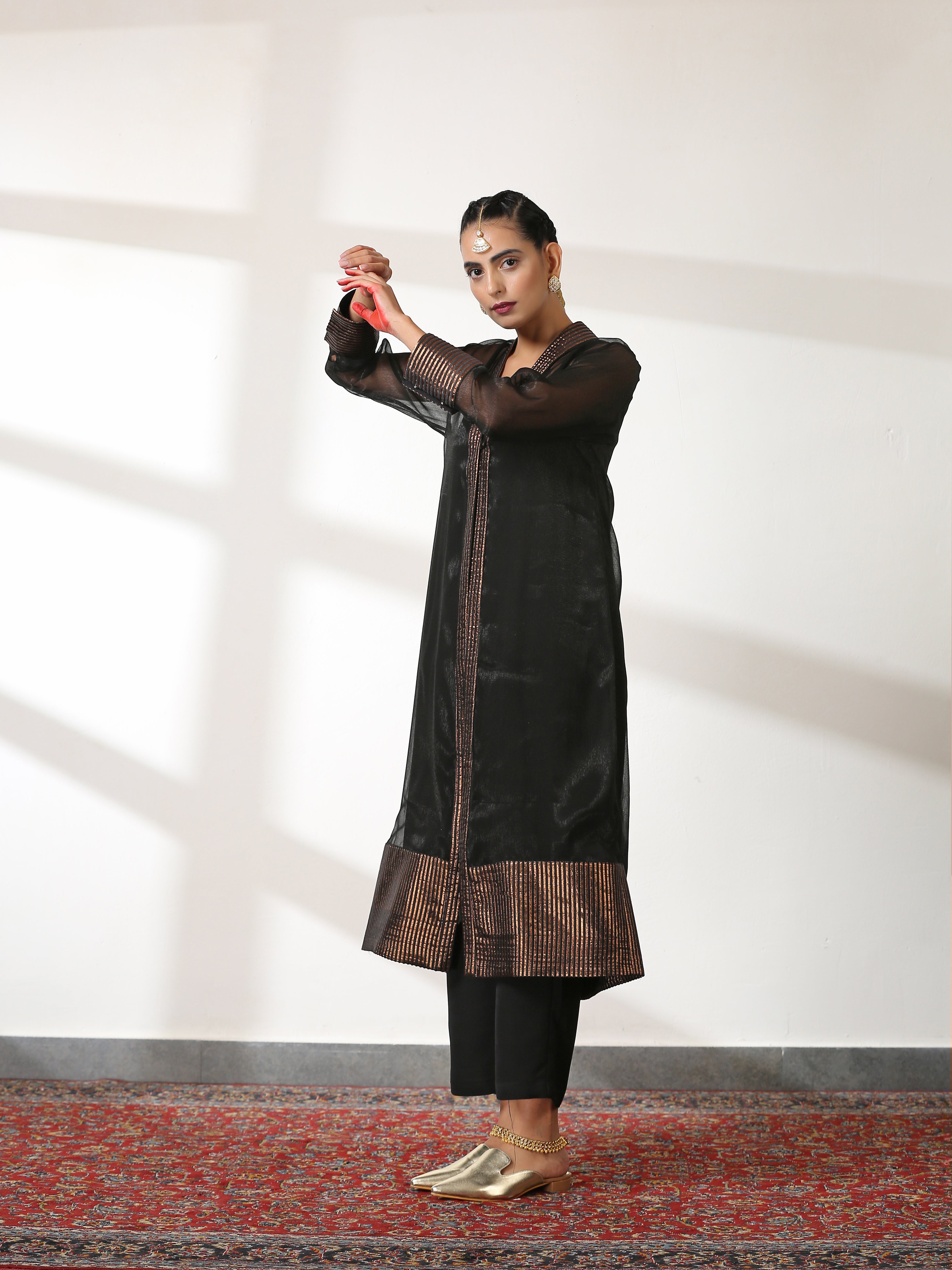 Women's Rule the World Co-Ordinate Top with Pants and Jacket 3 Piece Set | Straight Fit, Round Neck, Sleeveless, Pants, Festive Wear, (Satin)