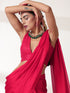 Ruby Chiffon Saree with Embroidered Blouse Fabric