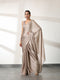 Burning Sand Butter Chiffon Saree with Embroidered Blouse Fabric