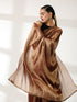 Deadly Metallic Gold Satin Organza Saree
