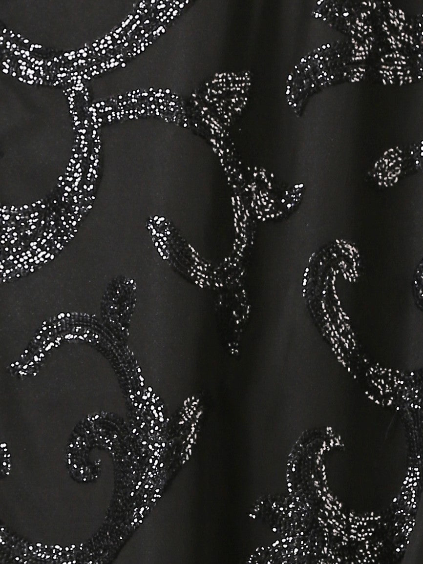 Black on Black Sequin Front Open Jacket