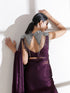 Blouse - V-Neck Wine Shimmer Blouse