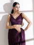 Blouse - V-Neck Wine Shimmer Blouse
