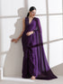 Royal Amethyst Purple Saree With Embroidered Blouse Fabric