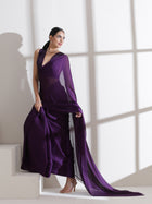 Amethyst Floral Embroidered Saree