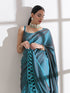 Grandeur Dual Shade Satin Saree With Infinity Design