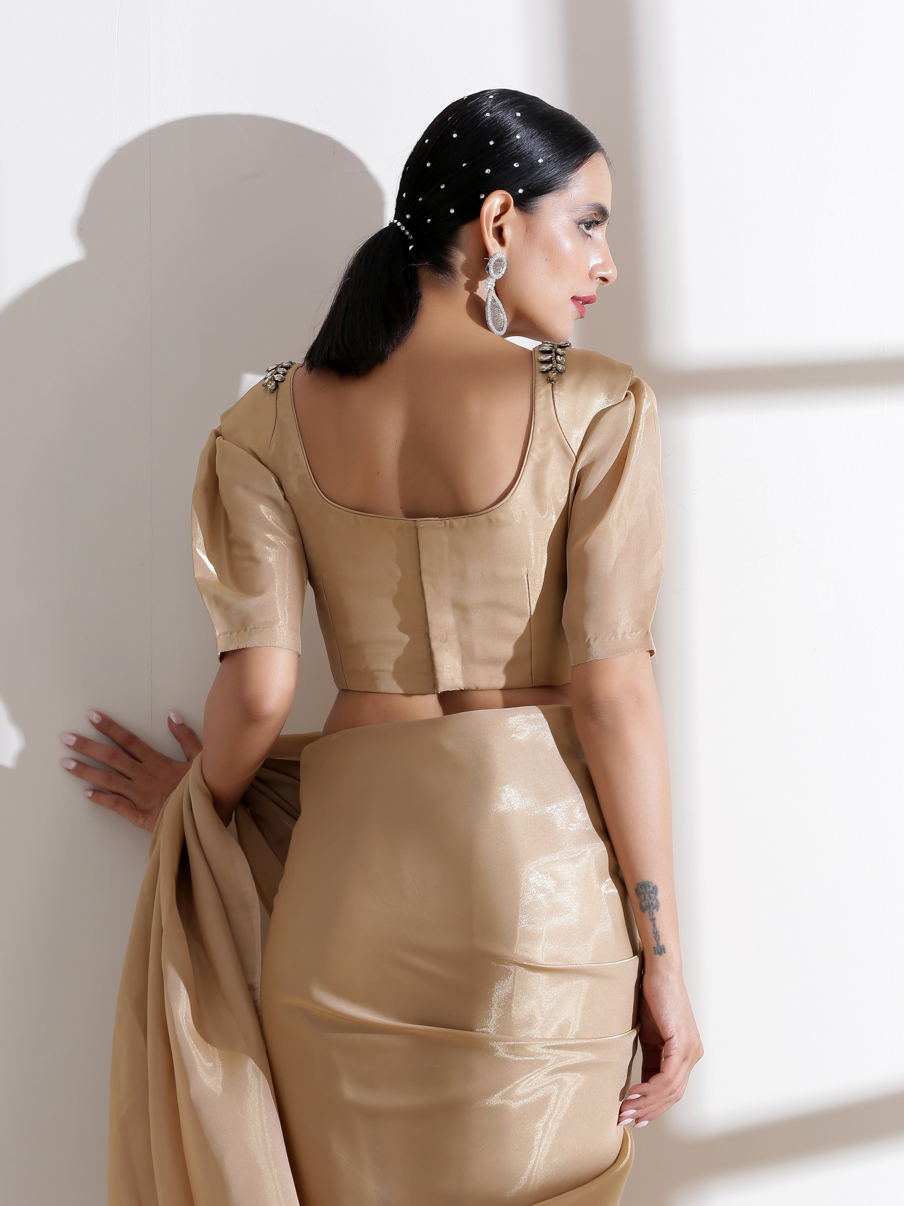 Goldy glass shoulder blouse — view 3