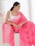 Diagonal Ombre Pink Organza Saree