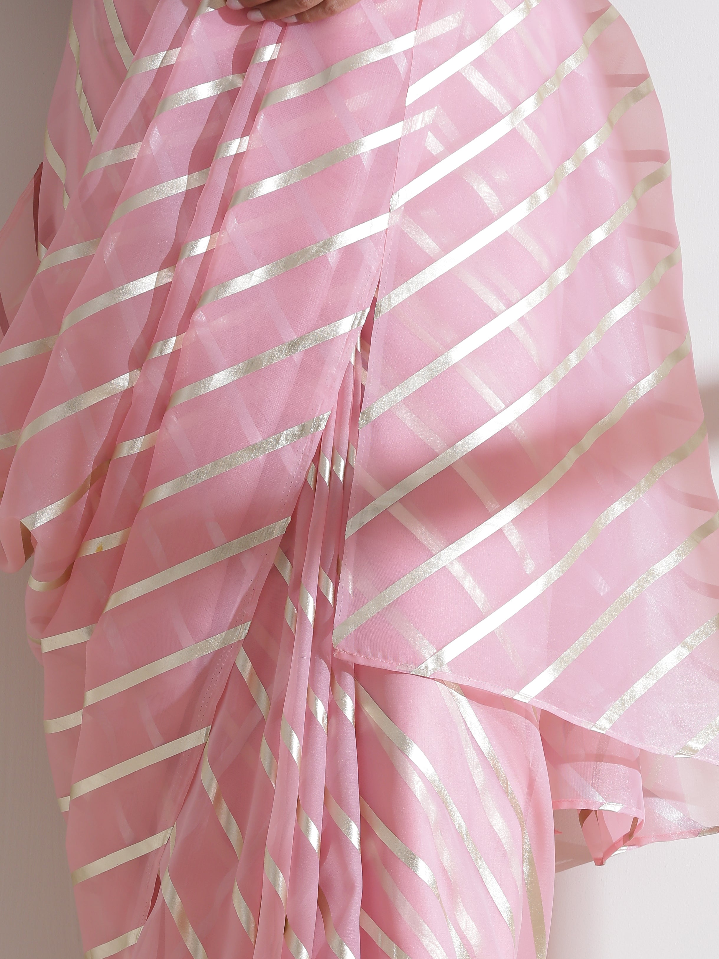 Pink Fire Organza Saree
